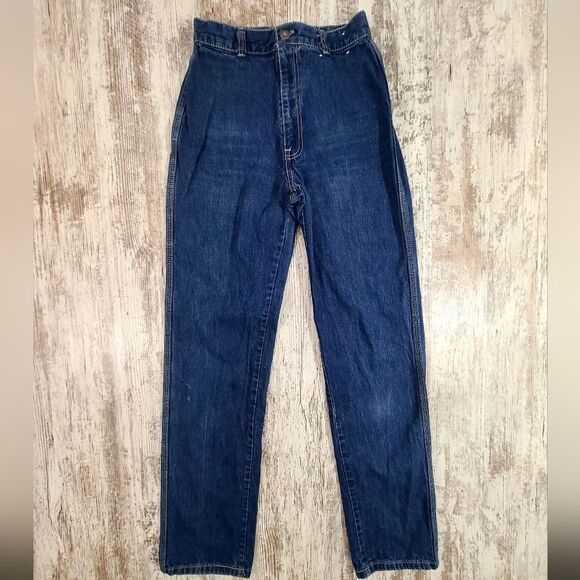 RARE VTG 70s Levi's Strauss white tab tulip high rise mom jeans straight Sz 9 - Picture 2 of 14